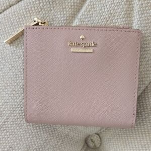 Kate Spade Blush Wallet with Gold Accents